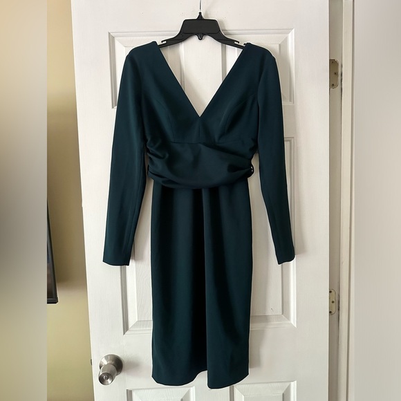 Dress the Population Women's Drew Long Sleeve Stretch Dress in Pine, size small - Picture 2 of 5